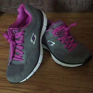 Grey and purple sketchers